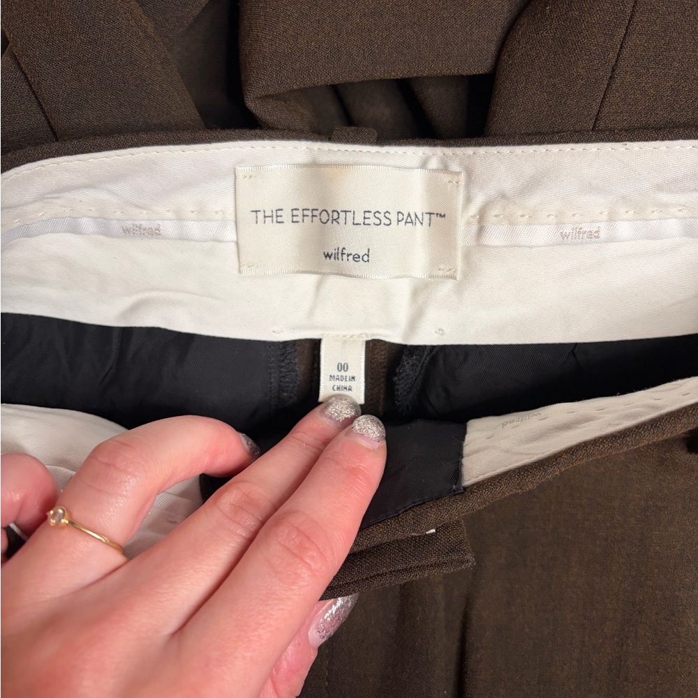 Aritzia Wilfred effortless pant Heather rich cocoa - Picture 3 of 3